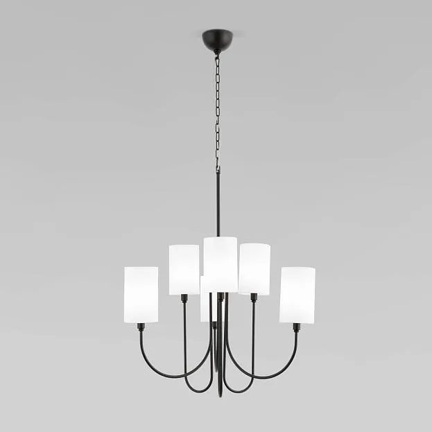 Подвесная люстра с тканевыми абажурами Eurosvet 60164/6 черный a065746 Abbey