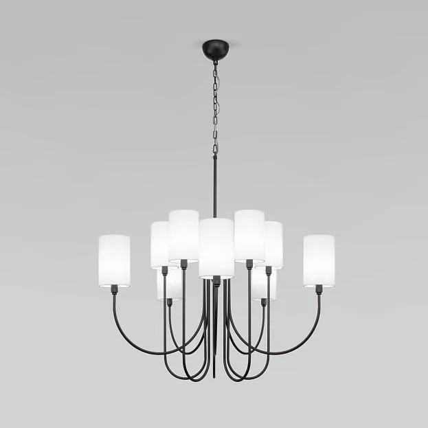 Подвесная люстра с тканевыми абажурами Eurosvet 60164/10 черный a065748 Abbey