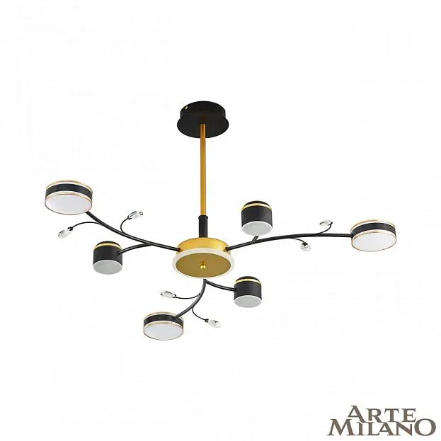 Люстра на штанге Arte Milano 276240/6+1 BK/GD Ferrara-71040 Люстра на штанге Arte Milano 276240/6+1 BK/GD Ferrara-71040
