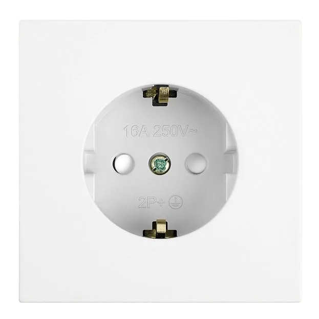 Розетка 1-местная с защитной шторкой с/з (механизм), 250В, 16А, RST16-3110-01, белая магнолия Stekker 50440 Мия