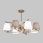 Потолочная люстра с тканевыми абажурами Eurosvet 60149/8 латунь Ozark a064981