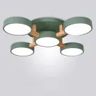 Потолочная люстра JOIST 5 плафонов. Цвет зеленый. Lampatron 1455-1014