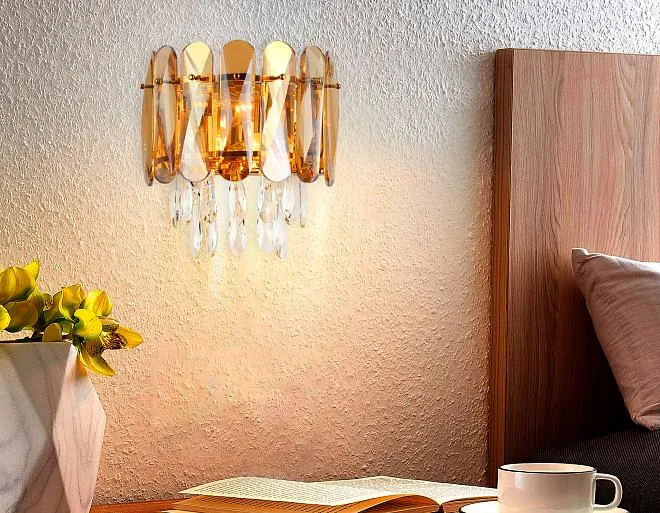 Бра золото/янтарь/прозрачный E14/2 max 40W 280*280*170 Ambrella light TR5078 TRADITIONAL