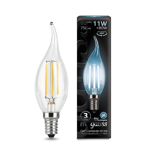 Лампа Gauss 104801211 E14 11W 4100К прозрачная