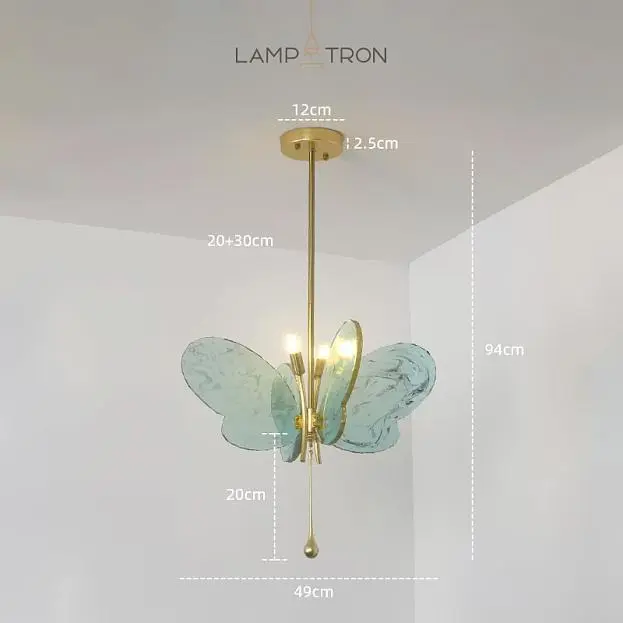 Люстра MOTHS цвет голубой Lampatron 8619-24058 Люстра MOTHS цвет голубой Lampatron 8619-24058