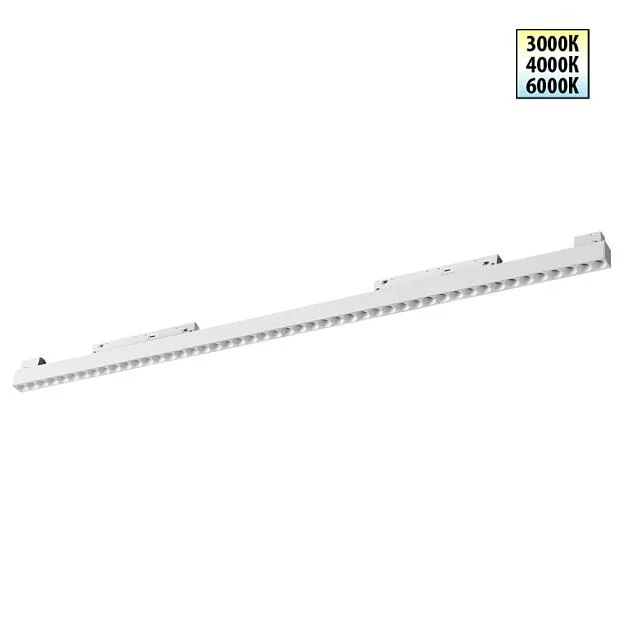 Трековый светильник для низков. шинопровода с переключ. цв. темпер. IP20 LED 3000К\4000К\6000К 45W 48V  Novotech 359626 FLUM