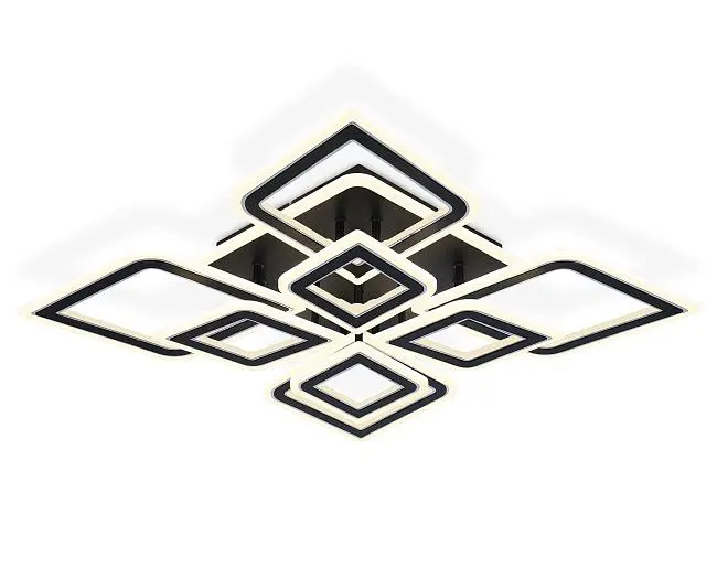 Потолочный светодиодный светильник с пультом Ambrella light FA8912/4+4 BK/CH Потолочный светодиодный светильник с пультом Ambrella light FA8912/4+4 BK/CH