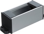 Настольный розеточный блок Squaredesign 4 мод. (2 мод. 45х45), алюминий, черные пластиковые заглушки с крепежом Donel DDSB4ANPF DDSB