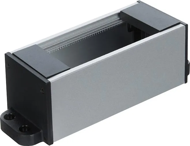 Настольный розеточный блок Squaredesign 4 мод. (2 мод. 45х45), алюминий, черные пластиковые заглушки с крепежом Donel DDSB4ANPF DDSB