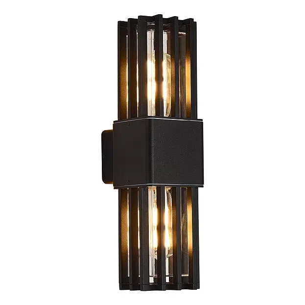 Светильник уличный настенный черный/черный E27 2*15W ST Luce SL9018.401.02 IRUM