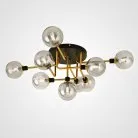 Потолочная люстра NEXO 9 плафонов. Цвет прозрачный. Каркас золото. Lampatron 2035-3026