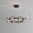 Кольцевые люстры и светильники SEMUND 8 шаров. Цвет Черный Lampatron semund-8-black 8098-22141