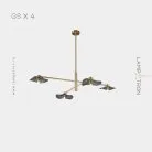 Люстра MILIAN CH 4 лампы. Цвет Латунь + Дымчатый Lampatron 6940-19031