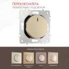Переключатель одноклавишный перекрёстный с подсветкой, 10AX 250V Arte Milano 202.35-1.shampan am
