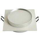 Светильник встраиваемый  Feron 51361 DL506 потолочный GX53 белый + серебро квадрат