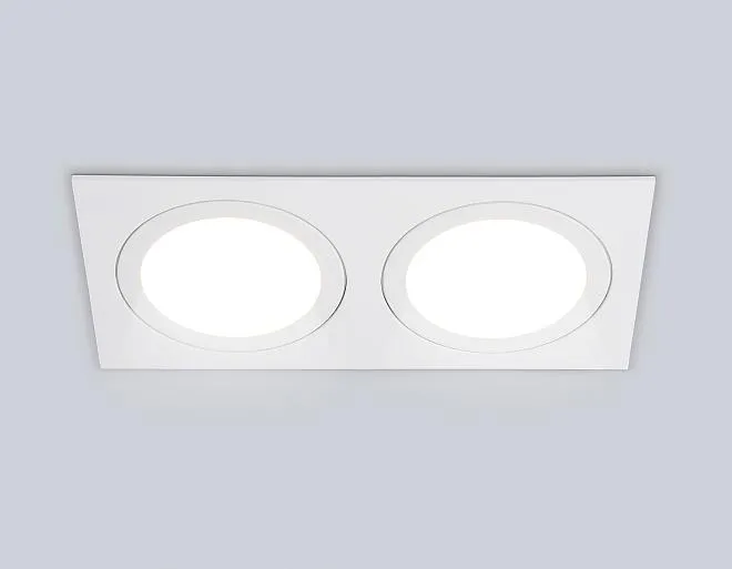 Встраиваемый светильник Ambrella light TN6612/2 WH белый IP44 GX53/2 max 15W 215*110*24 Встраиваемый светильник Ambrella light TN6612/2 WH белый IP44 GX53/2 max 15W 215*110*24