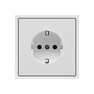 Розетка одинарная с заземлением с защитными шторками LeDron EU Socket White