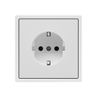 Розетка одинарная с заземлением с защитными шторками LeDron EU Socket White