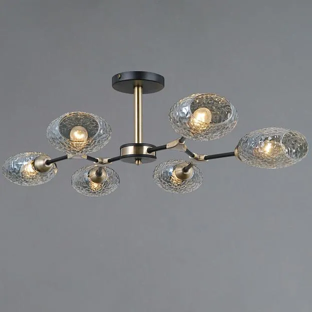 Потолочная люстра ILLUMICO IL0272-6CSQ-25 BK AB TRENTO Потолочная люстра ILLUMICO IL0272-6CSQ-25 BK AB TRENTO