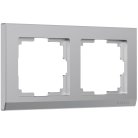 Рамка на 2 поста Werkel W0021806 (серебряный) a050924