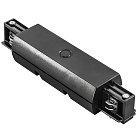 Соединитель трековый трехфазный BARRA большой прямой ЧЕРНЫЙ Lightstar 504187