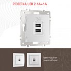 Розетка USB 2.1А+1А Arte Milano 206.46-1.silver am