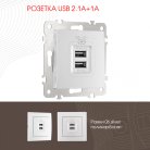 Розетка USB 2.1А+1А Arte Milano 206.46-1.silver am