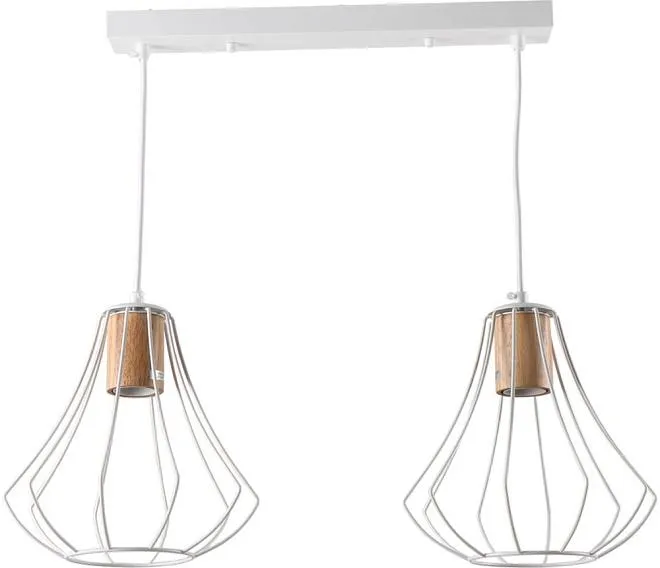 Подвесной cветильник Imex MD.9052-2-P-WH+WOOD Подвесной cветильник Imex MD.9052-2-P-WH+WOOD