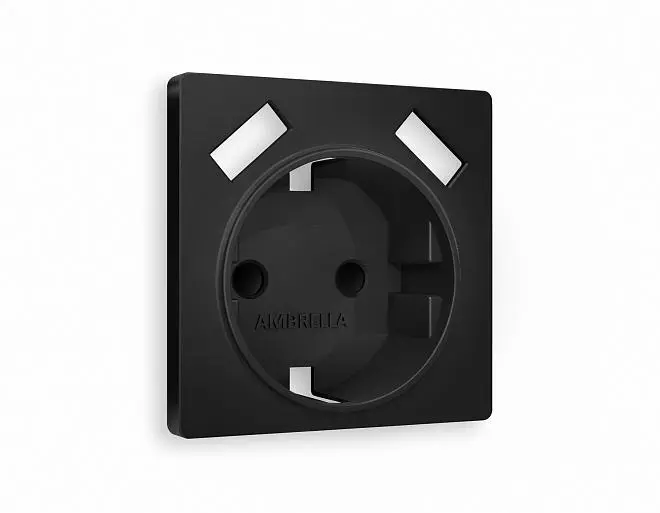 Лицевая панель ALFA (Черный матовый) для электрической розетки с заземлением со шторками 2USB Ambrella Volt AP8090 QUANT Лицевая панель ALFA (Черный матовый) для электрической розетки с заземлением со шторками 2USB Ambrella Volt AP8090 QUANT