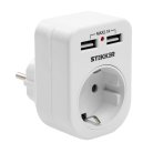 Переходник сетевой с/з c 2 USB 21А STEKKER 39626 ADP16-24-20