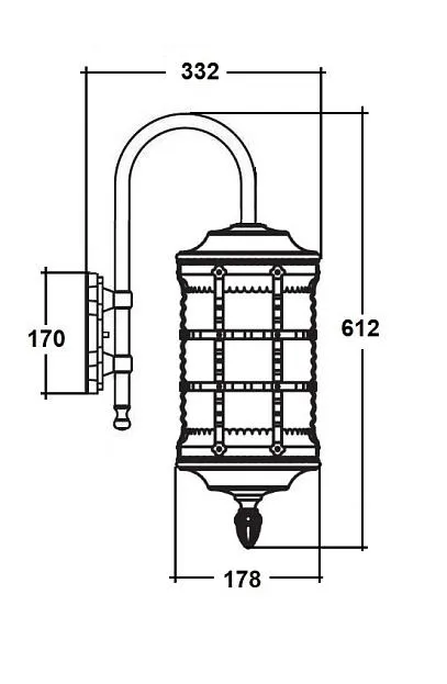 Настенный фонарь уличный Oasis Light 81202/10 cover Bl BARSELONA
