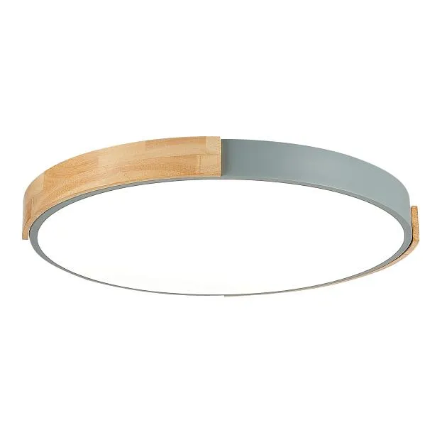 Светильник потолочный Серый, Светлое дерево/Белый LED 1*40W 3000K/4000K/6000K Evoluce SLE201372-01 DELIA