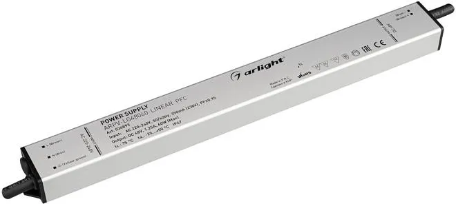 Блок питания Arlight 034893 ARPV-LG48060-LINEAR-PFC (48V, 1.25A, 60W) ARPV-LG-LINEAR Блок питания Arlight 034893 ARPV-LG48060-LINEAR-PFC (48V, 1.25A, 60W) ARPV-LG-LINEAR