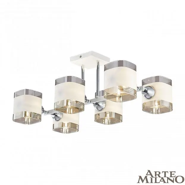 Люстра потолочная с плафонами Arte Milano 329809/6 WH+CR Amalfi Люстра потолочная с плафонами Arte Milano 329809/6 WH+CR Amalfi