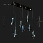 Готовая комбинация светильников NIKA COMBO 7 ламп. Планка. Цвет Черный перламутр + Голубой Lampatron 8112-22201