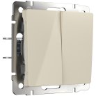Перекрестный переключатель двухклавишный Werkel W1123003 (слоновая кость) a058434