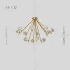 Потолочная люстра INGELA CH 12 ламп. Цвет Латунь Lampatron 5414-13899