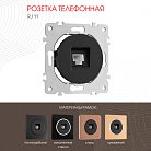 Розетка телефонная, RJ11 Arte Milano 202.51-1.black am