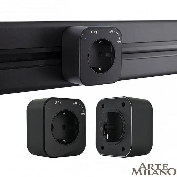 Трековая розетка, 16A 250V Arte Milano 380022TS/ES Black Am Трековая розетка, 16A 250V Arte Milano 380022TS/ES Black Am