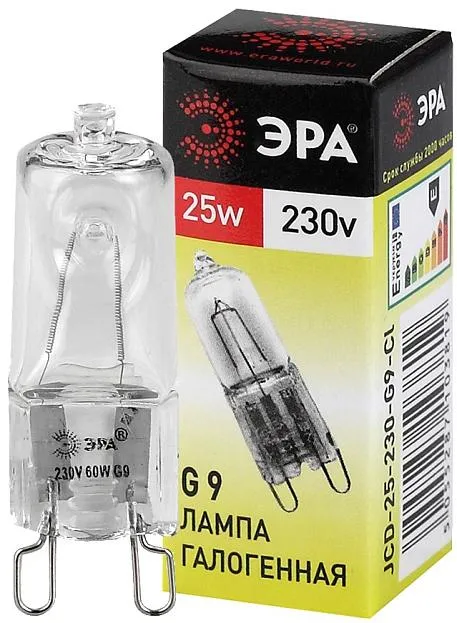 Лампочка галогеновая ЭРА G9-JCD-25-230V-CL