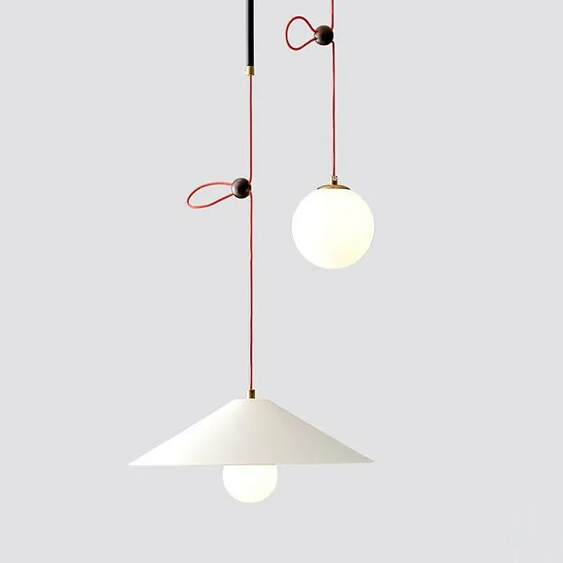 Подвесной светильник OFFSET Белый с красным проводом ImperiumLoft 179834-26 OFFSET01