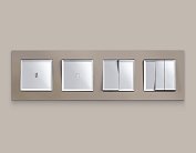 Комплект механизма 2-клавишного перекрестного выключателя 10A-250V ALFA Серебро глянец Volt MA403030 QUANT