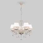 Подвесная люстра Eurosvet 10054/5 белый с золотом/прозрачный хрусталь Strotskis Amelia 00000077237