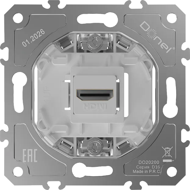 Механизм HDMI 2.0a, разъем Type A 180° 4K  Full HD @ 60 Hz 3D, HDR, Donel DO20200 D16