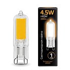 Лампа Gauss 107809104 G9 4.5W 3000K колба прозрачная