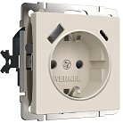 розетка с заземлением, шторками и USB Werkel W1171762 Встраиваемые механизмы айвори матовые a069611