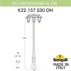 Садово-парковый фонарь FUMAGALLI RICU BISSO/SABA 3L DN K22.157.S30.VXF1RDN