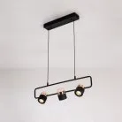 Реечный, рядный светильник FIREFLY L 3 плафона. Черный+Розовое золото. Lampatron firefly-l-black-3 1216-8218