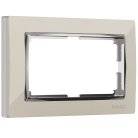 Рамка для двойной розетки Werkel W0081903 (слоновая кость/хром) a051648 Snabb