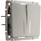 выключатель двухклавишный с подсветкой Werkel W1220104 Встраиваемые механизмы дымчатый a069457